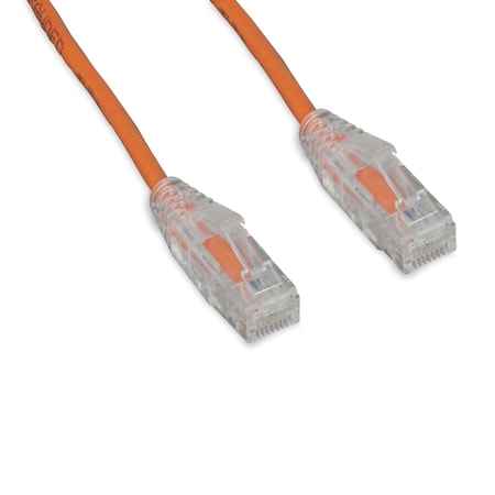 Enet Cat6 Orange 7Ft Slim Clear Booted Cable C6-OR-SCB-7-ENC